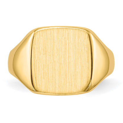 14K Yellow Gold 10.0x10.0mm Closed Back Signet Ring