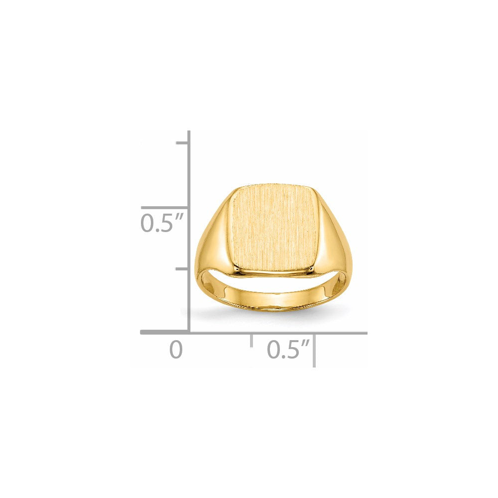14K Yellow Gold 10.0x10.0mm Closed Back Signet Ring