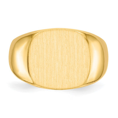 14K Yellow Gold 15.5x14.0mm Closed Back Men's Signet Ring