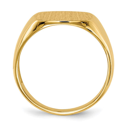 14K Yellow Gold 14.0x13.5mm Open Back Mens Signet Ring
