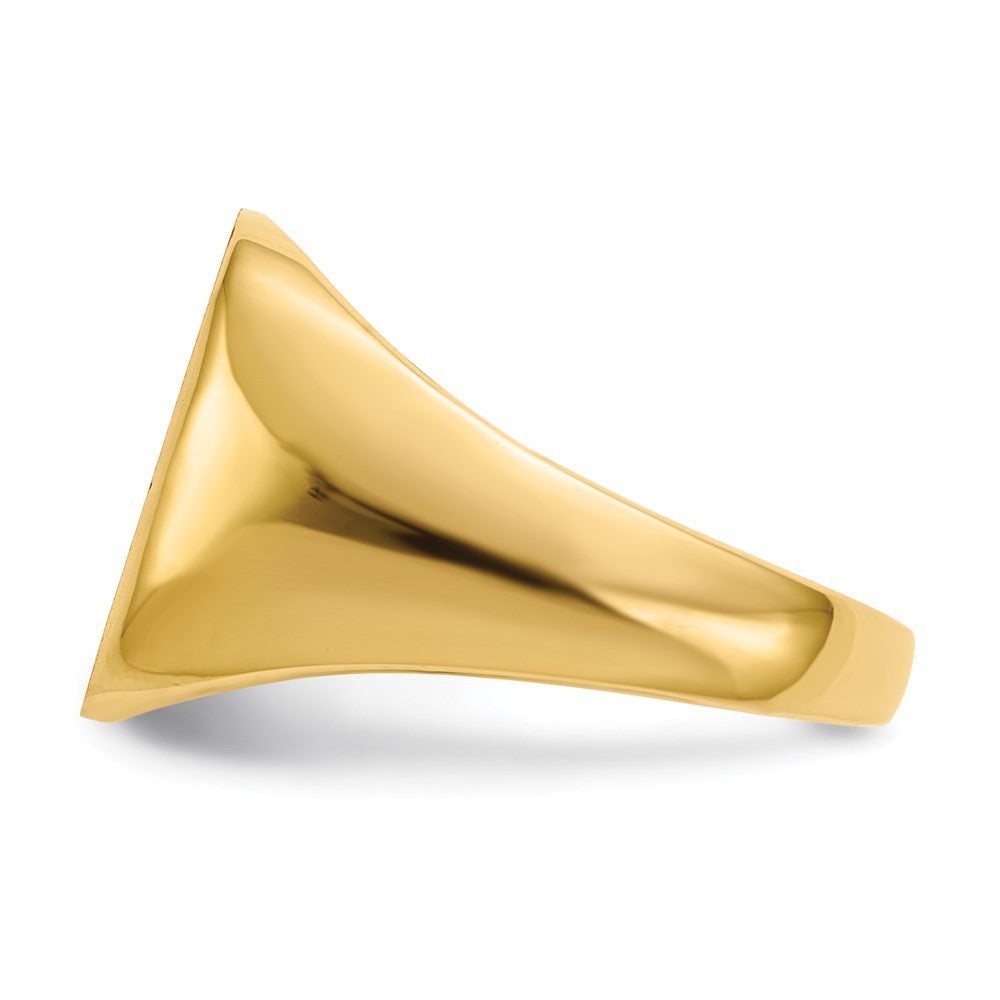 14K Yellow Gold 14.0x13.5mm Open Back Mens Signet Ring