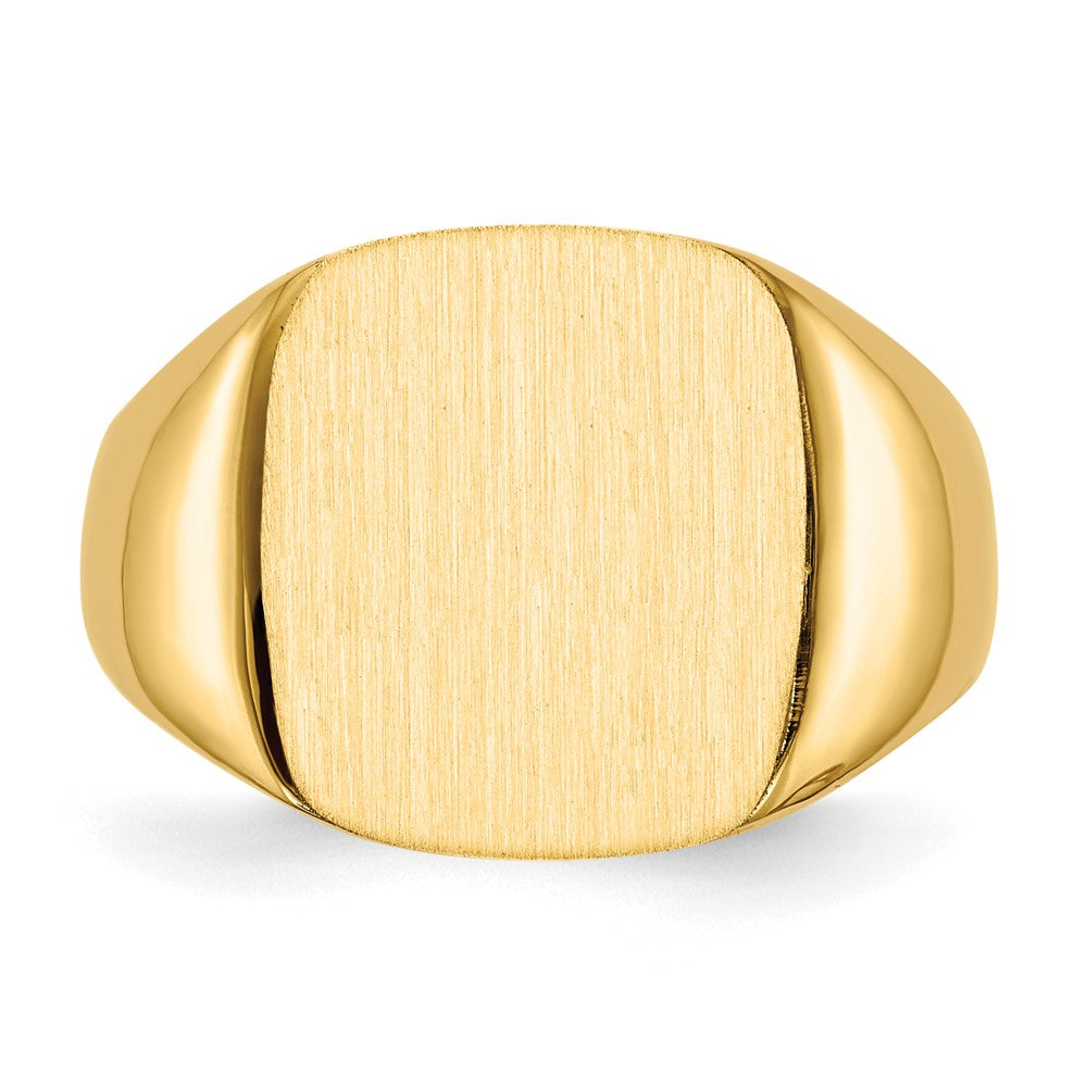 14K Yellow Gold 14.0x13.5mm Open Back Mens Signet Ring