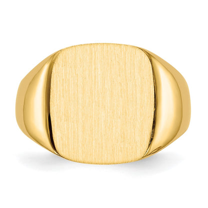14K Yellow Gold 14.0x13.5mm Open Back Mens Signet Ring