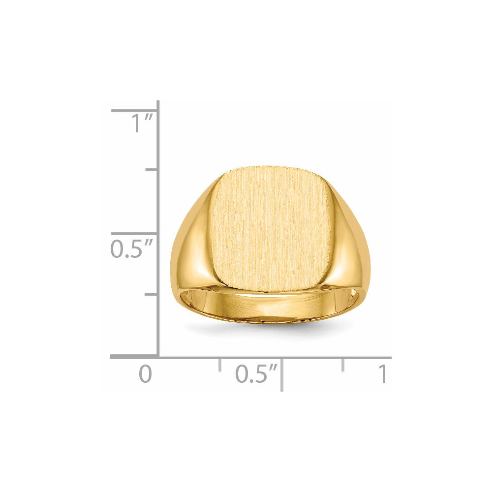 14K Yellow Gold 14.0x13.5mm Open Back Mens Signet Ring