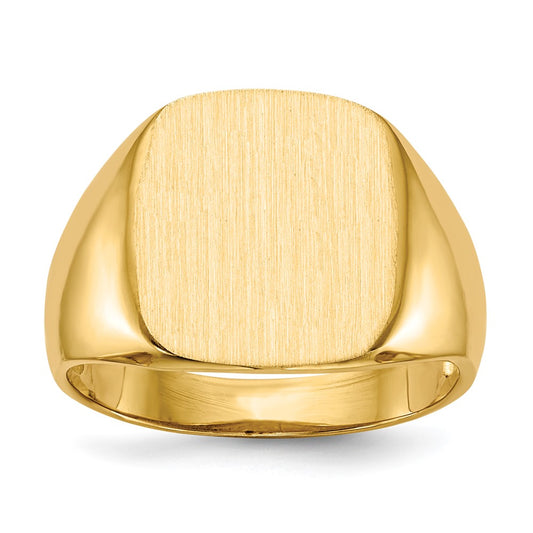 14K Yellow Gold 14.0x13.5mm Open Back Mens Signet Ring