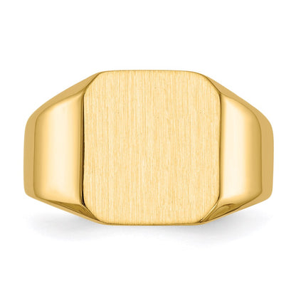 14K Yellow Gold 16.0x14.5mm Open Back Men's Signet Ring