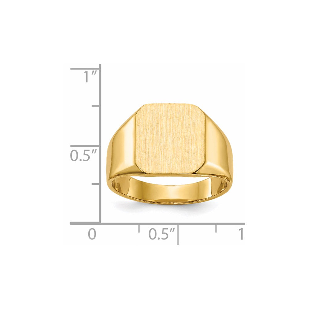 14K Yellow Gold 16.0x14.5mm Open Back Men's Signet Ring