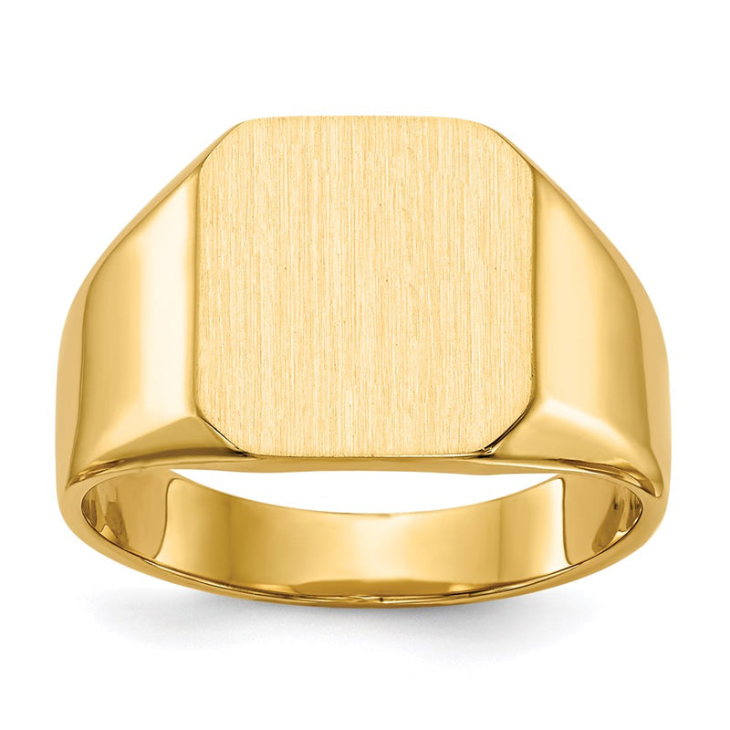 14K Yellow Gold 16.0x14.5mm Open Back Men's Signet Ring