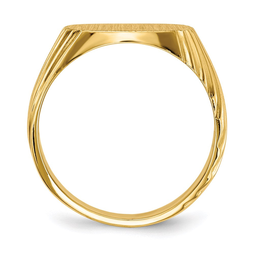 14K Yellow Gold 13.5x13.0mm Closed Back Men's Signet Ring