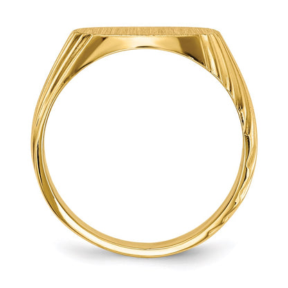 14K Yellow Gold 13.5x13.0mm Closed Back Men's Signet Ring