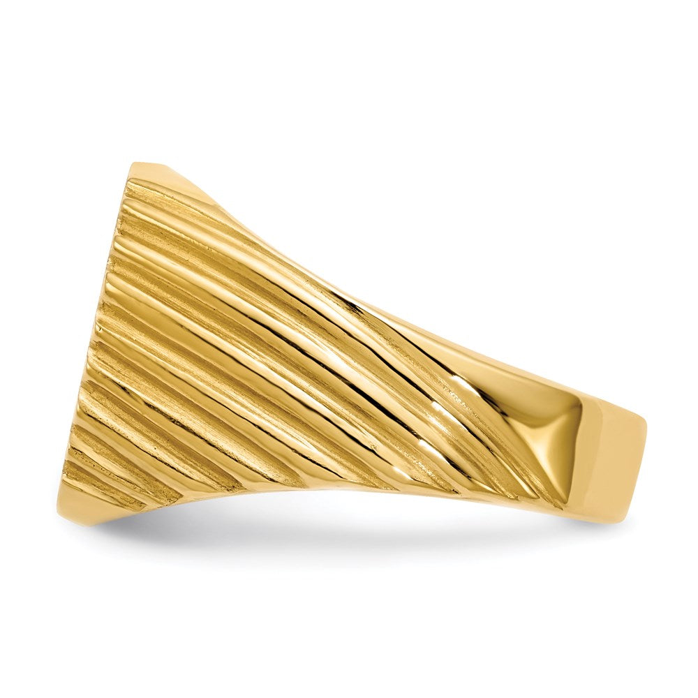 14K Yellow Gold 13.5x13.0mm Closed Back Men's Signet Ring