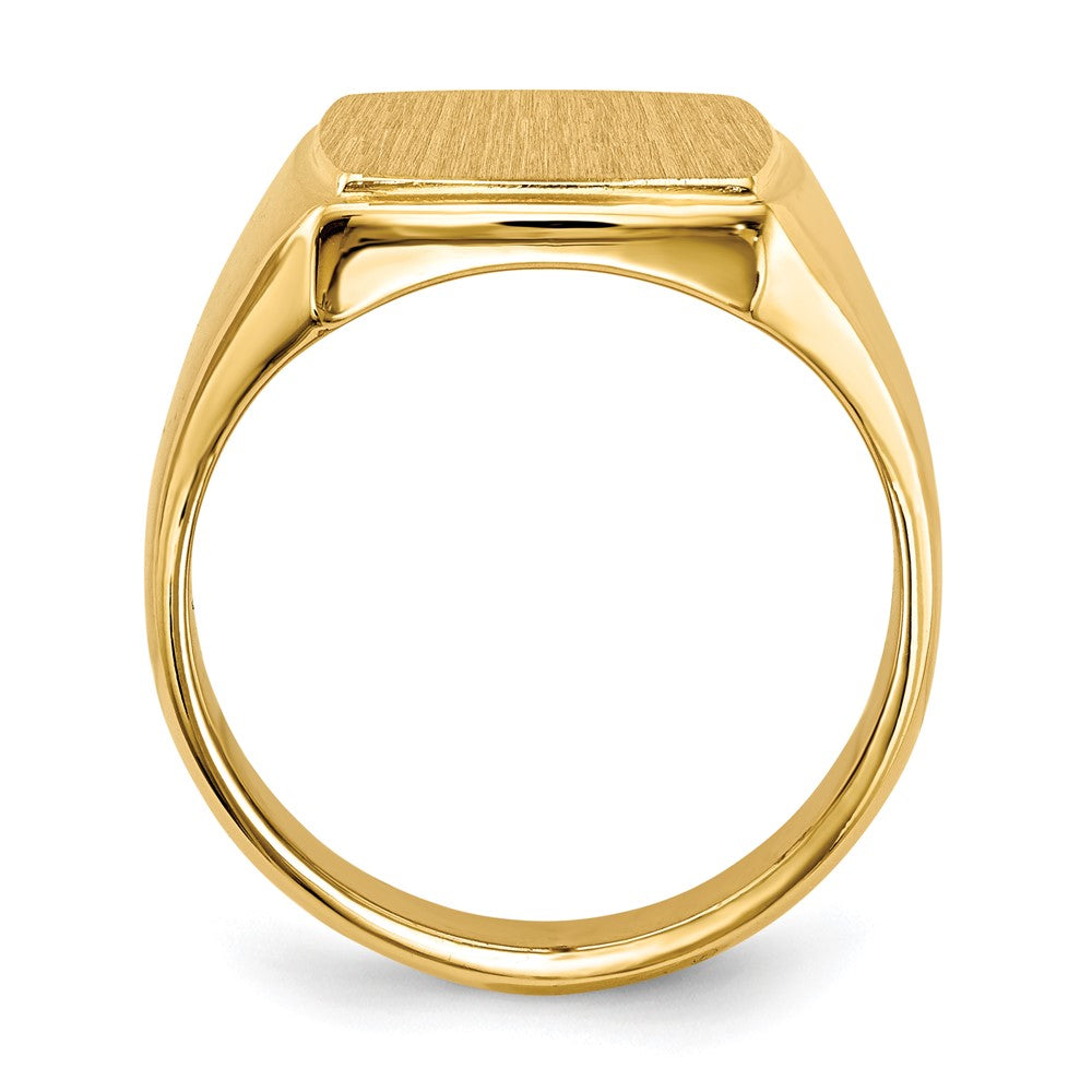 14K Yellow Gold 14.5x13.0mm Closed Back Mens Signet Ring