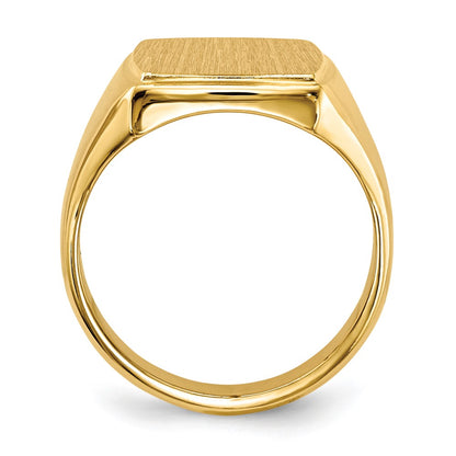 14K Yellow Gold 14.5x13.0mm Closed Back Mens Signet Ring