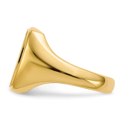 14K Yellow Gold 14.5x13.0mm Closed Back Mens Signet Ring
