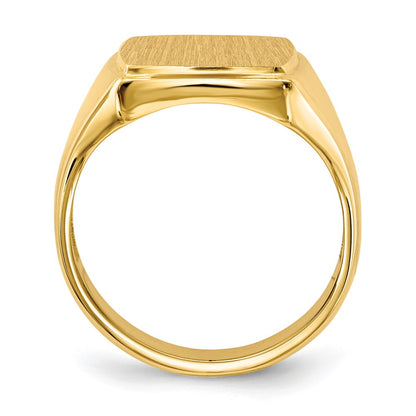 14K Yellow Gold 14.5x13.0mm Open Back Mens Signet Ring