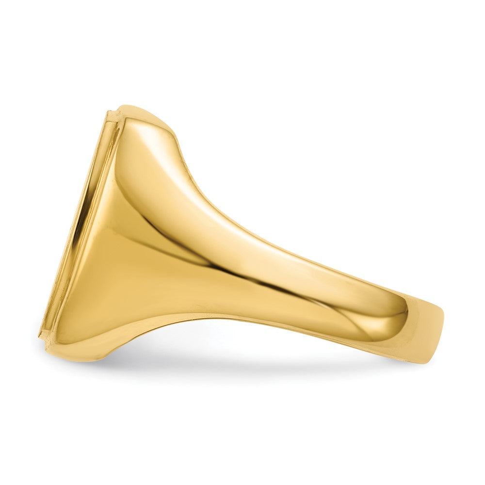 14K Yellow Gold 14.5x13.0mm Open Back Mens Signet Ring