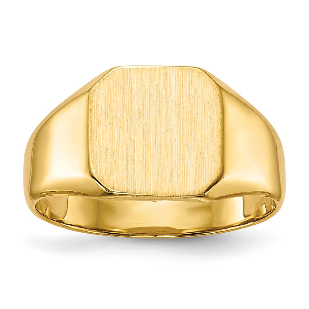 14K Yellow Gold 9.5x9.5mm Closed Back Signet Ring