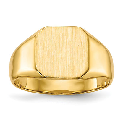 14K Yellow Gold 9.5x9.5mm Closed Back Signet Ring