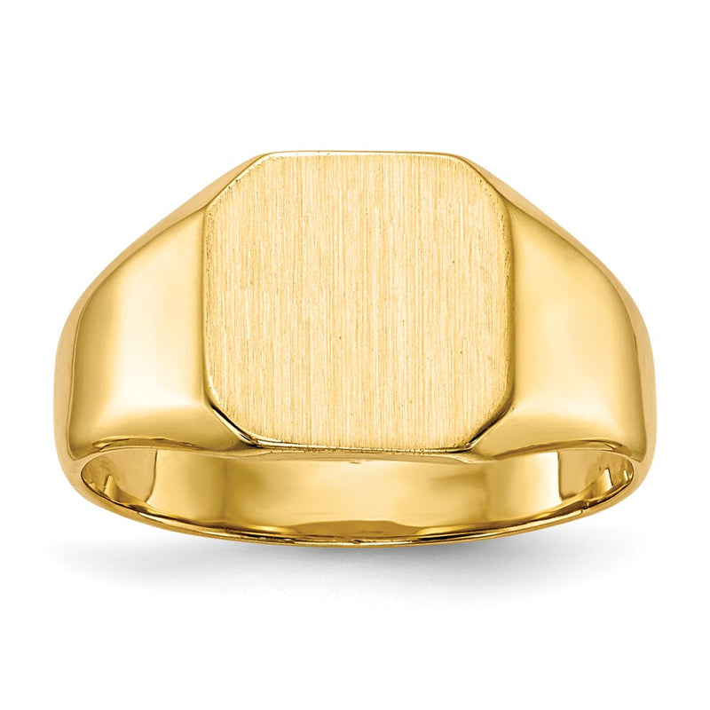 14K Yellow Gold 9.5x9.5mm Closed Back Signet Ring