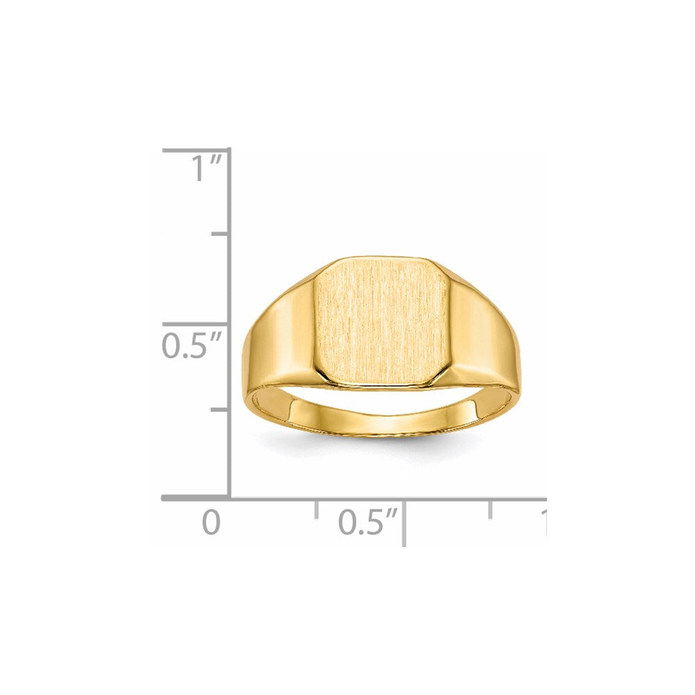 14K Yellow Gold 10.0x10.0mm Closed Back Mens Signet Ring