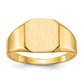 14K Yellow Gold 10.0x10.0mm Closed Back Mens Signet Ring