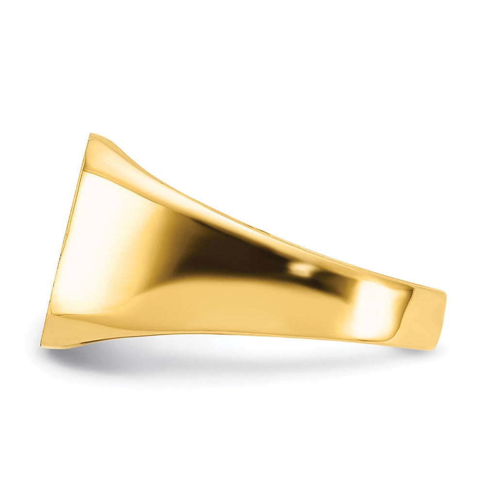 14K Yellow Gold 13.0x12.0mm Closed Back Men's Signet Ring