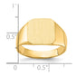 14K Yellow Gold 13.0x12.0mm Closed Back Men's Signet Ring