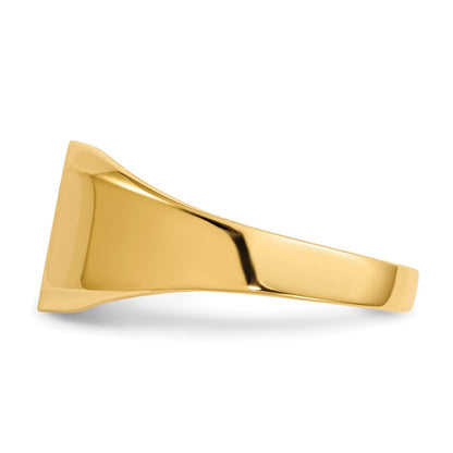 14K Yellow Gold 11.0x11.0mm Open Back Mens Signet Ring