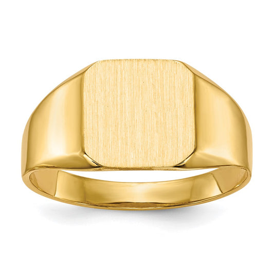 14K Yellow Gold 11.0x11.0mm Open Back Mens Signet Ring