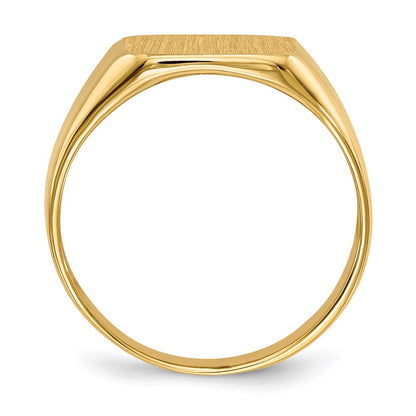 14K Yellow Gold 13.0x12.5mm Open Back Men's Signet Ring