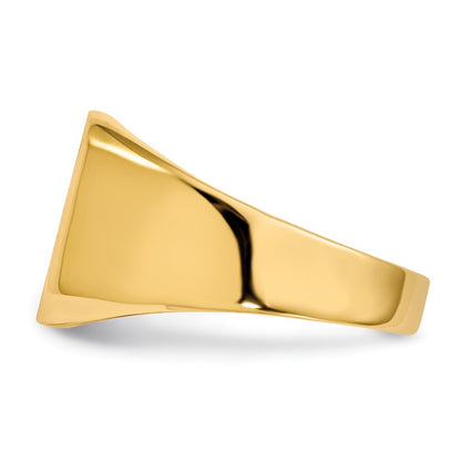 14K Yellow Gold 13.0x12.5mm Open Back Men's Signet Ring