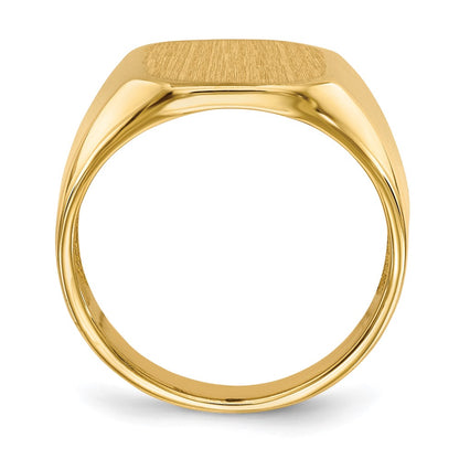 14K Yellow Gold 15.5x13.0mm Open Back Mens Signet Ring