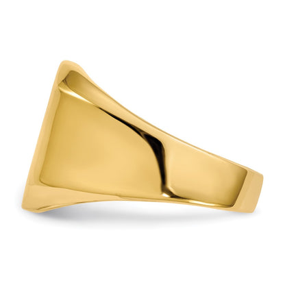 14K Yellow Gold 15.5x13.0mm Open Back Mens Signet Ring