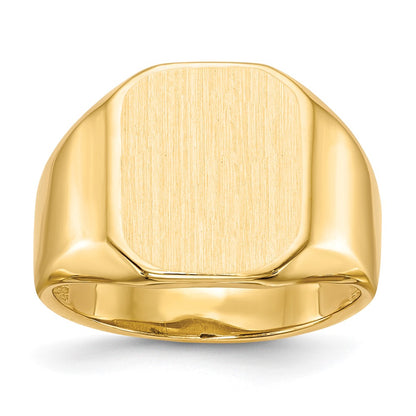 14K Yellow Gold 15.5x13.0mm Open Back Mens Signet Ring