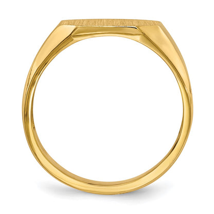 14K Yellow Gold 12.5x11.0mm Open Back Signet Ring