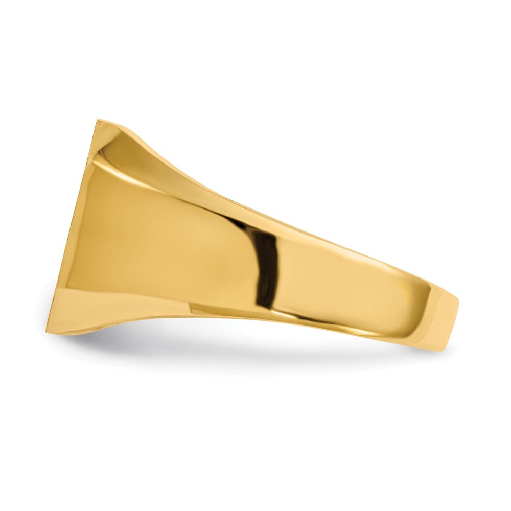 14K Yellow Gold 12.5x11.0mm Open Back Signet Ring