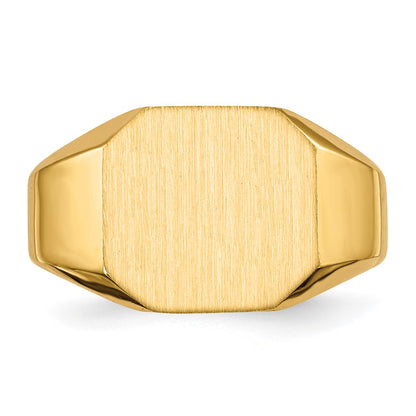 14K Yellow Gold 12.5x11.0mm Open Back Signet Ring