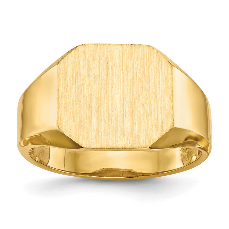 14K Yellow Gold 12.5x11.0mm Open Back Signet Ring