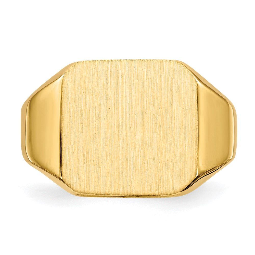 14K Yellow Gold 13.0x14.0mm Closed Back Men's Signet Ring