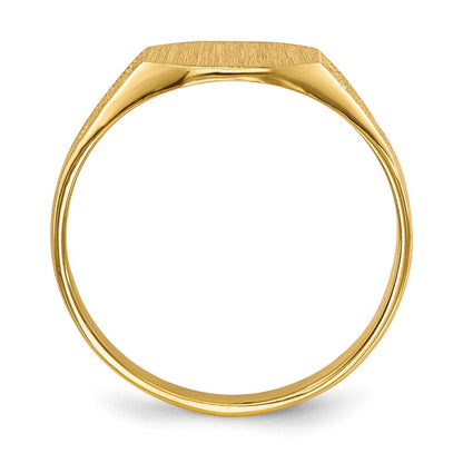 14K Yellow Gold 7.0x8.5mm Closed Back Signet Ring
