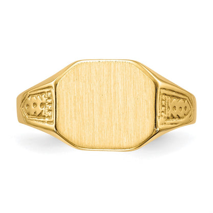 14K Yellow Gold 9.0x11.0mm Closed Back Signet Ring