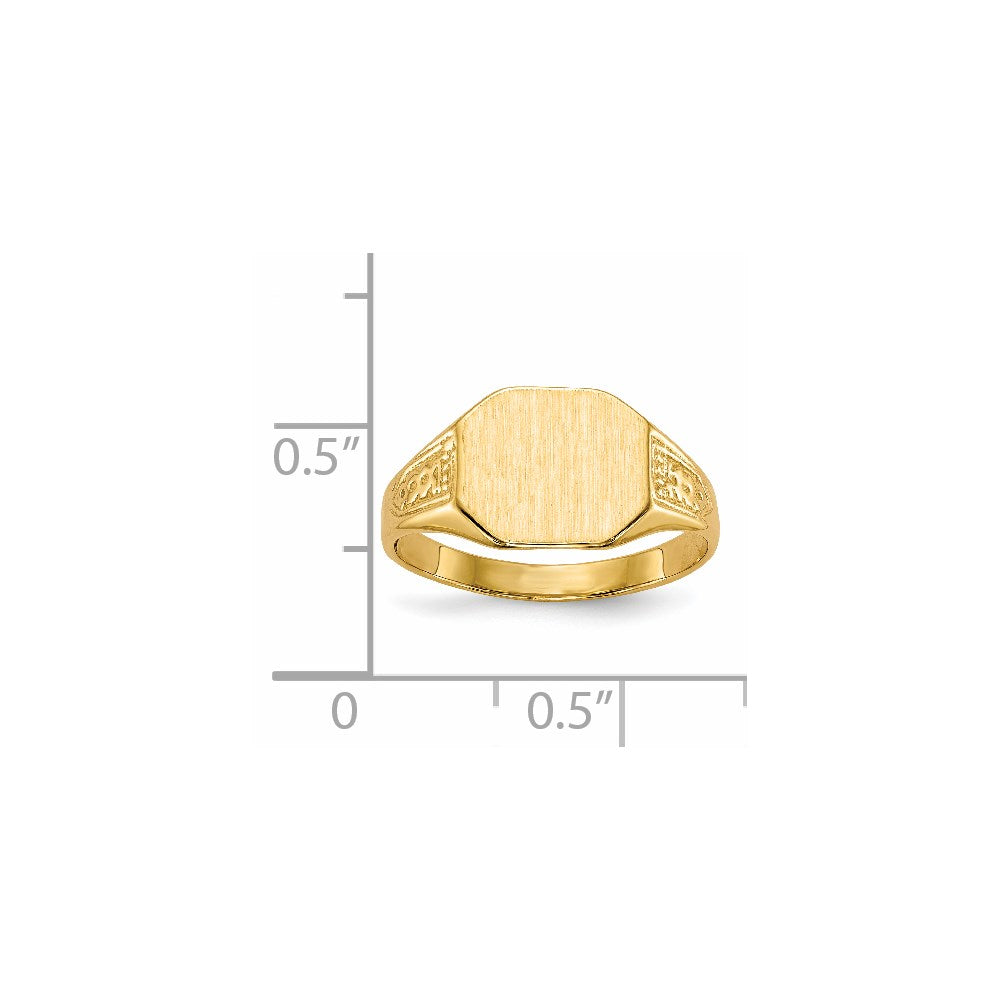 14K Yellow Gold 9.0x11.0mm Closed Back Signet Ring