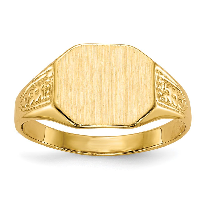 14K Yellow Gold 9.0x11.0mm Closed Back Signet Ring