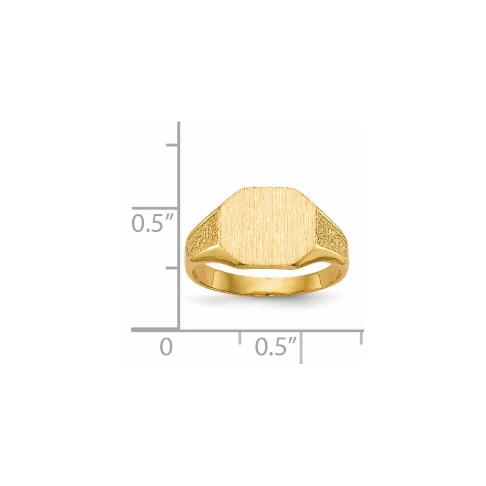 14K Yellow Gold 9.0x11.0mm Closed Back Signet Ring