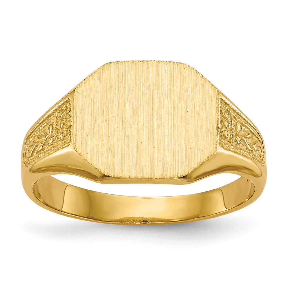14K Yellow Gold 9.0x11.0mm Closed Back Signet Ring