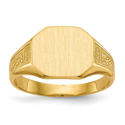 14K Yellow Gold 9.0x11.0mm Closed Back Signet Ring