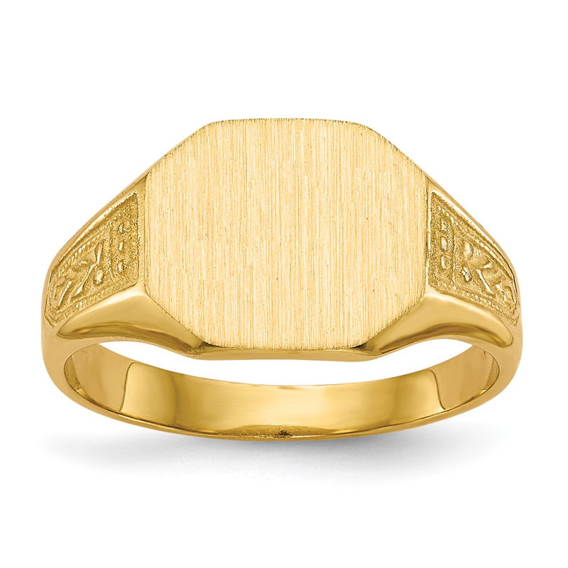 14K Yellow Gold 9.0x11.0mm Closed Back Signet Ring