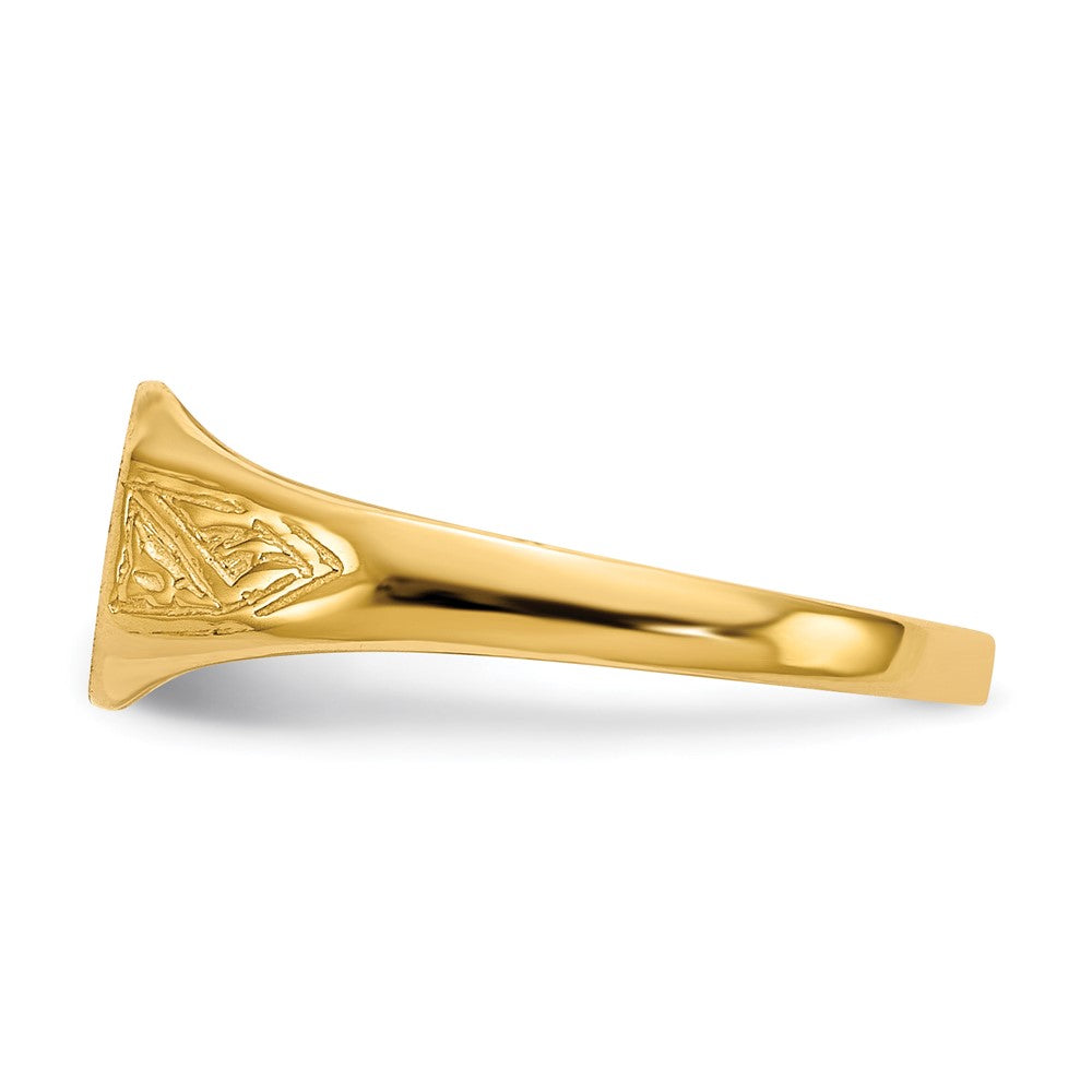 14K Yellow Gold 7.0x8.5mm Open Back Signet Ring