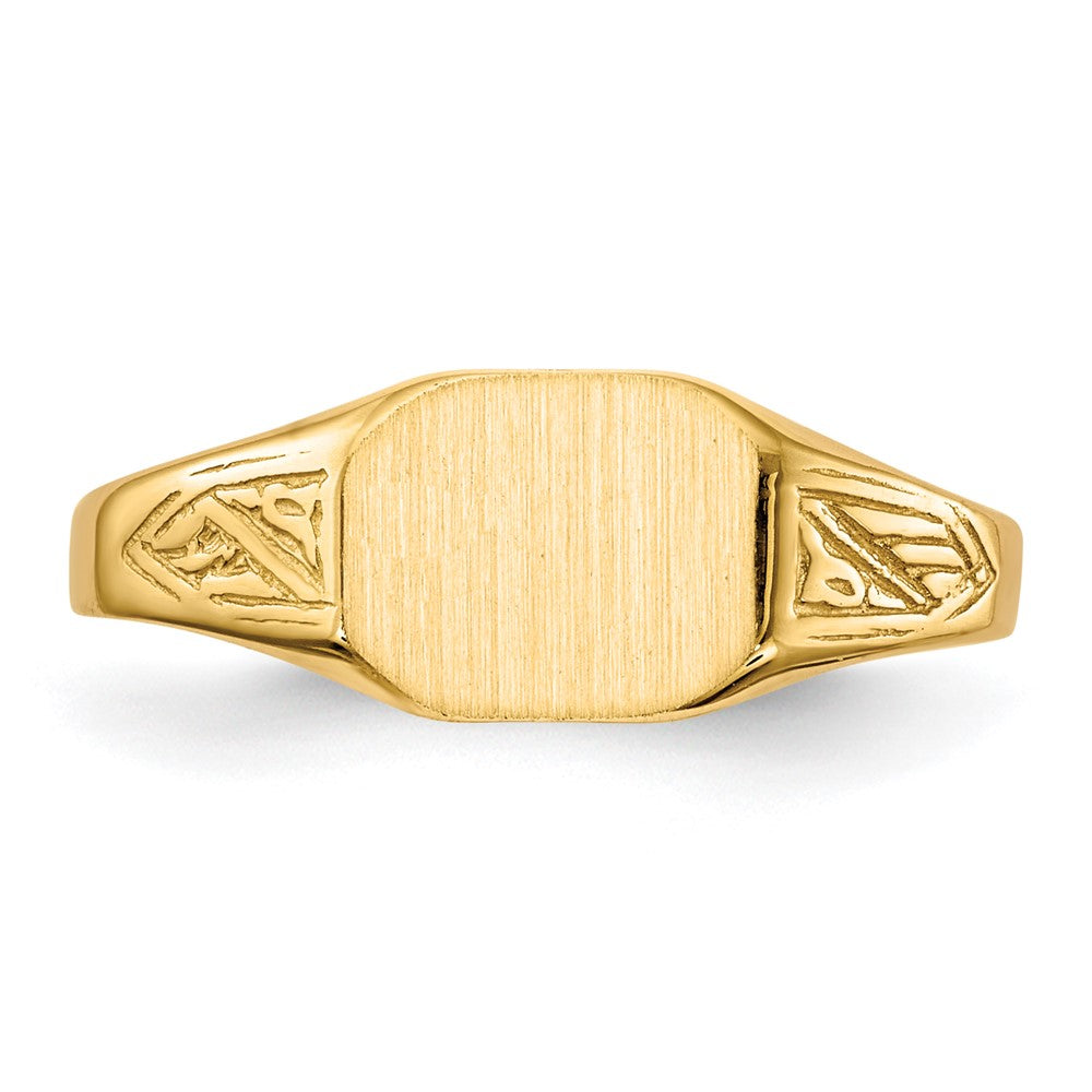 14K Yellow Gold 7.0x8.5mm Open Back Signet Ring
