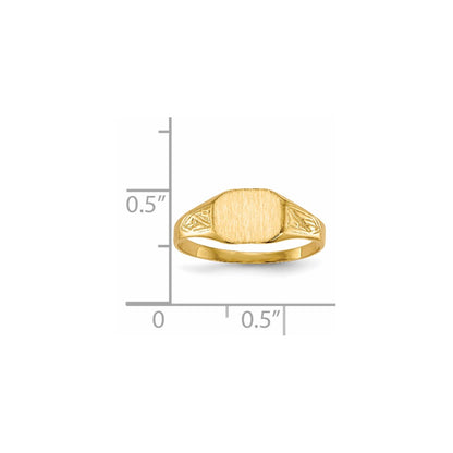 14K Yellow Gold 7.0x8.5mm Open Back Signet Ring